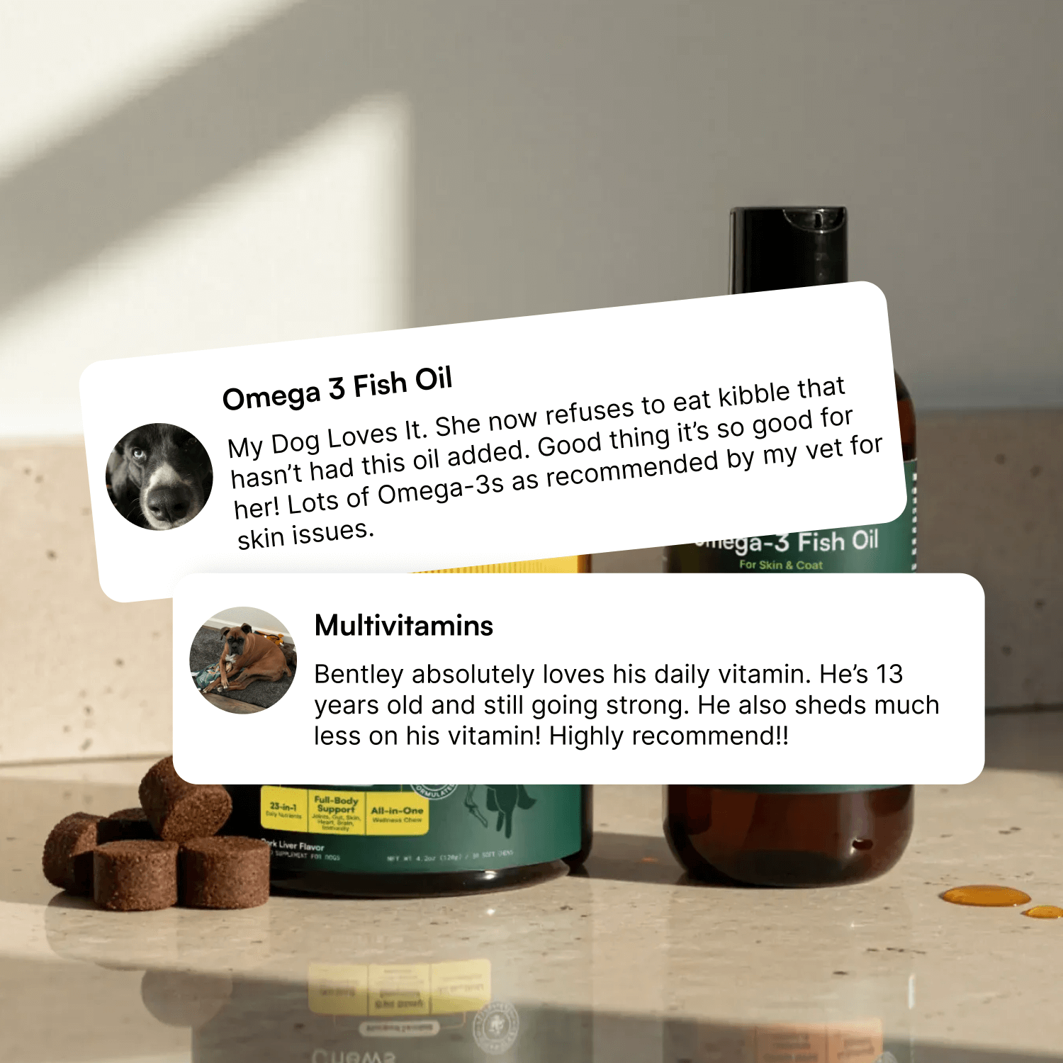 Multivitamin Chews + Omega 3 Fish Oil 16oz