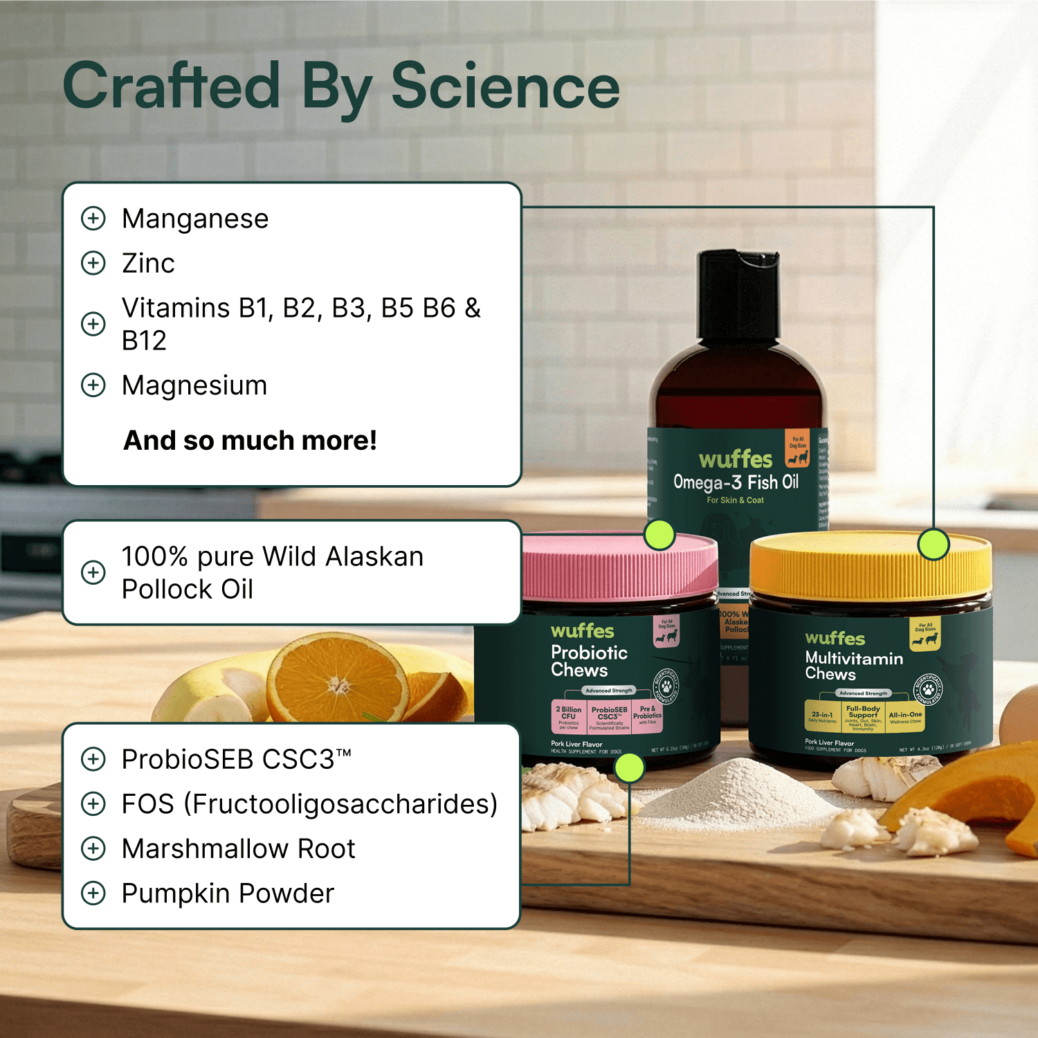 Multivitamin Chews + Probiotic Chews + Omega 3 Fish Oil 16oz