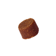 Single brown chew shaped like a small cylinder against a white background